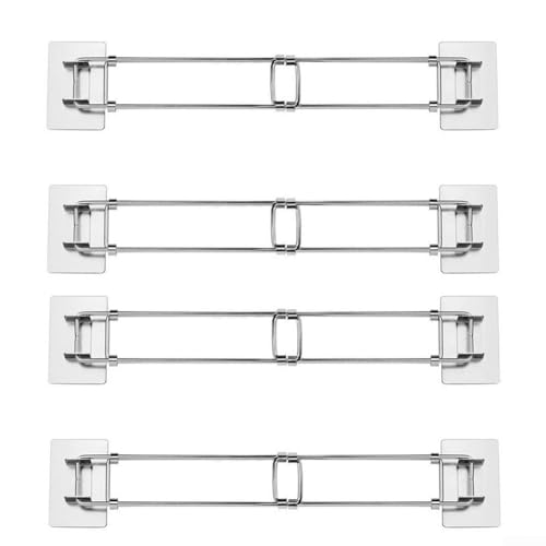 Desiumite 4 Stück Metall Federbelastete Spannstange Verstellbare Aufbewahrungsstange Organizer für Wohnmobil Kühlschrank Wohnmobil Reiseanhänger Küchenschrank 30,5 - 55,9 cm von Desiumite