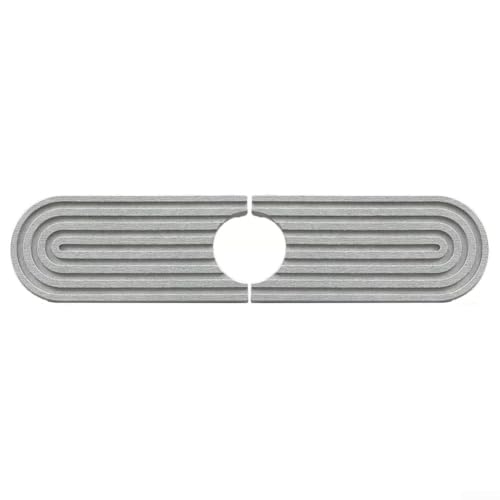 Desiumite 45 x 10 cm Küchenarmatur-Spritzmatte, Steinspüle, schnell trocknende Steingriff-Tropfschale, Badezimmer-Arbeitsplatte, Wasserhahn-Spritzmatte (hellgrau) von Desiumite