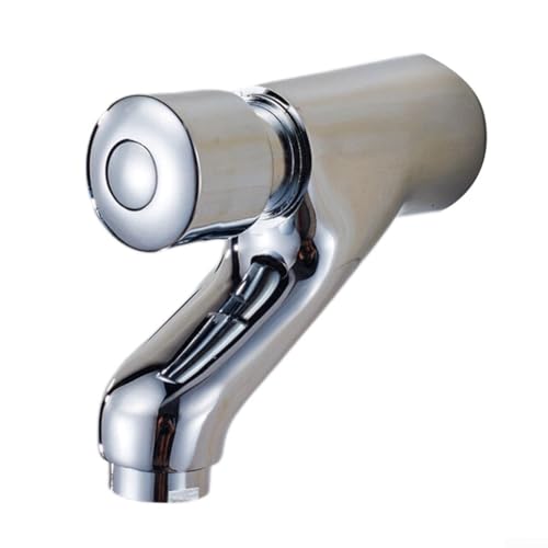 Desiumite Automatische Abschaltung, Wandmontage, Badezimmer-Waschbeckenarmatur, Chrom, einzelne Kaltwasser-Taste, Zeitverzögerung, kommerzielle Zeitverzögerung, Messing, Wandmontage Desiumite Automatische Abschaltung, Wandmontage, Badezimmer-Waschbeckenarmatur, Chrom, einzelne Kaltwasser-Taste, Zeitverzögerung, kommerzielle Zeitverzögerung, Messing, Wandmontage von Desiumite