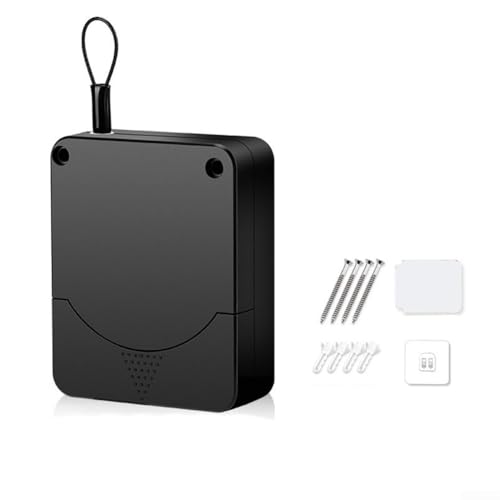 Desiumite Automatischer Türschließer, Schiebetürbeschläge, Türschließer, selbstschließender Türmechanismus, Drahtseil-Türschließer, verstellbarer Türschließer (schwarz) von Desiumite