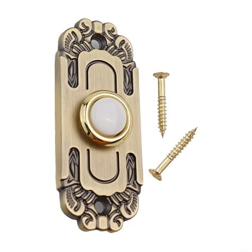 Desiumite Beleuchteter Metall-Türklingelknopf mit LED-Licht, antikes Bronze-Finish, wetterbeständige verdrahtete Türklingel für Hauseingänge. von Desiumite