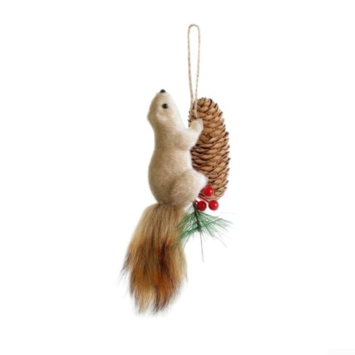 Desiumite Dekorative Eichhörnchen Baum hängende Ornamente Realistischer Tieranhänger Schaumstoff Urlaub Innendekoration Hängende Ornamente Home Winter Serie Kollektion (A) von Desiumite