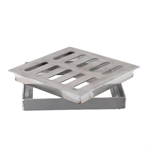 Desiumite Edelstahl-Abflussrost, quadratischer Bodenablauf-Abdeckung, robustes Bodenablaufsieb für Küche, Bad, WC-Abfallgitter (150 x 150 x 20 x 2 mm) von Desiumite