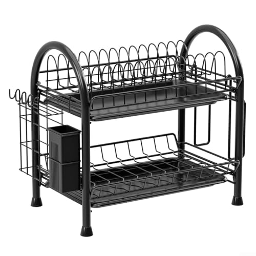 Desiumite Effizientes Abtropfgestell mit 2 Etagen und Utensilienhalter und Abtropfschale für Ordnung in der Küche Desiumite Effizientes Abtropfgestell mit 2 Etagen und Utensilienhalter und Abtropfschale für Ordnung in der Küche von Desiumite