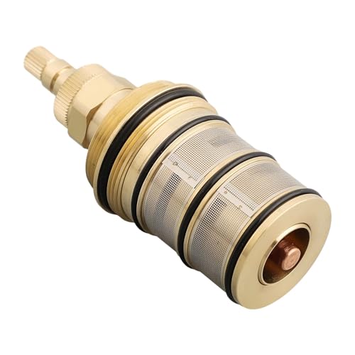 Desiumite Ersatz-Thermostatkartusche aus Messing, Duscharmatur, Reparatur-Set, mit Temperaturbereich 20–48 °C, für Badezimmer-Wasserhahn-Installation Desiumite Ersatz-Thermostatkartusche aus Messing, Duscharmatur, Reparatur-Set, mit Temperaturbereich 20–48 °C, für Badezimmer-Wasserhahn-Installation von Desiumite