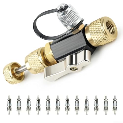 Desiumite HVAC Ventilkern Entfernung Installationswerkzeug 1/4 & 5/16 Zoll Doppel O-Ring Dichtung Magnetkappe Messing Werkzeug für R410A R22 AC Systeme Desiumite HVAC Ventilkern Entfernung Installationswerkzeug 1/4 & 5/16 Zoll Doppel O-Ring Dichtung Magnetkappe Messing Werkzeug für R410A R22 AC Systeme von Desiumite