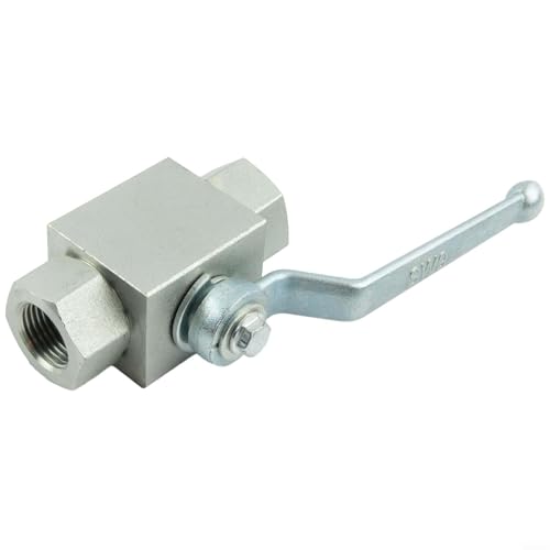 Desiumite Hydraulischer Hochdruck-Kugelhahn, 1/4 bis 1 Zoll, geeignet für BSP 500 Bar Arbeitsdruck, Kohlenstoffstahl manuelle Übersteuerung, geeignet für Wasser, Öl, Gas(G1/2) von Desiumite