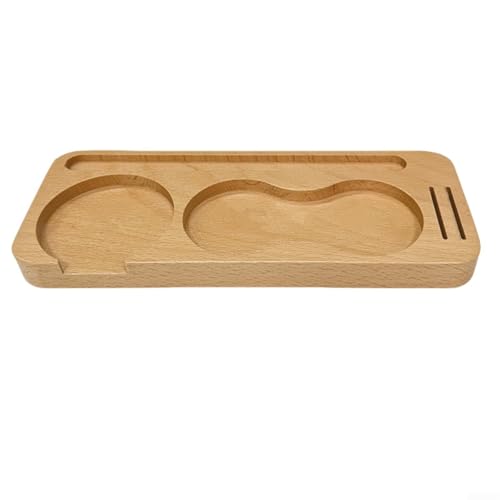 Desiumite Kaffee-Tamperhalter aus Holz, Siebträgerhalter, Spender-Aufbewahrungsregal, Espresso-Werkzeug-Aufbewahrungsregal mit Bürstenhalter und Filterablage, perfekt für Baristas zu Hause (58 mm) von Desiumite