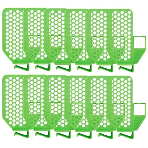 Desiumite Kühlschrank-Schubladenteiler, Aufbewahrungs-Clip-Organizer, Set mit 12 Stück, Küchenschrank, Regal, Teller-Trennwände, Snap-On-Organizer für die Aufbewahrung zu Hause (grün) von Desiumite