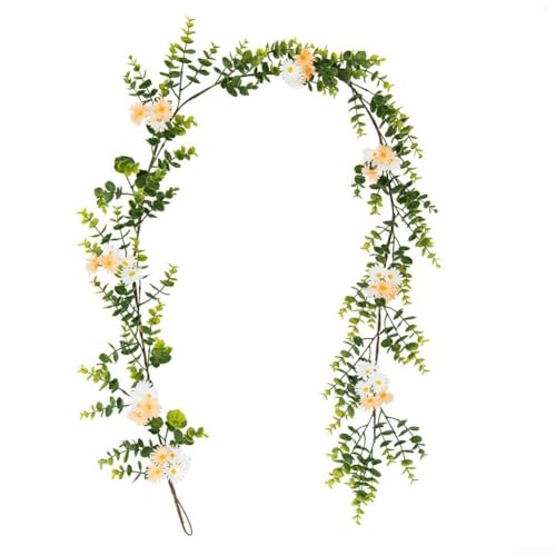 Desiumite Künstliche Eukalyptus-Blumengirlande, künstliche Reben, grüne Girlanden, 1,8 m lang, Seidenblumen-Rattan für Hochzeit, Zuhause, Tischläufer, Hintergrund Desiumite Künstliche Eukalyptus-Blumengirlande, künstliche Reben, grüne Girlanden, 1,8 m lang, Seidenblumen-Rattan für Hochzeit, Zuhause, Tischläufer, Hintergrund von Desiumite