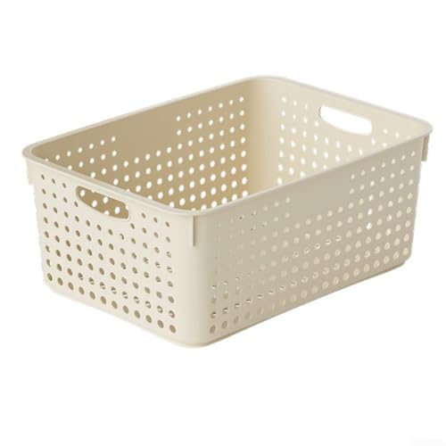 Desiumite Kunststoff-Aufbewahrungskorb für Schreibtisch, Bad und Küche, stabiler Behälter für die Organisation von Alltagsgegenständen (L-Gelb) von Desiumite