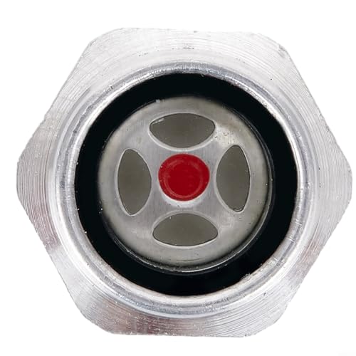 Desiumite Luftkompressor Ölstand Schauglas 1/2 Zoll Außengewinde Aluminiumkonstruktion Verschleißfest Gehärtetes Glas Sechseckiges Design O-Ring Öldichtung von Desiumite