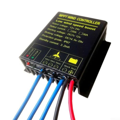 Desiumite MPPT Turbinenregler 12V/24V 800W IP67 Wasserdicht Langsamer Start Puls Überspannung 25A Ausgang LED-Anzeige (B) von Desiumite