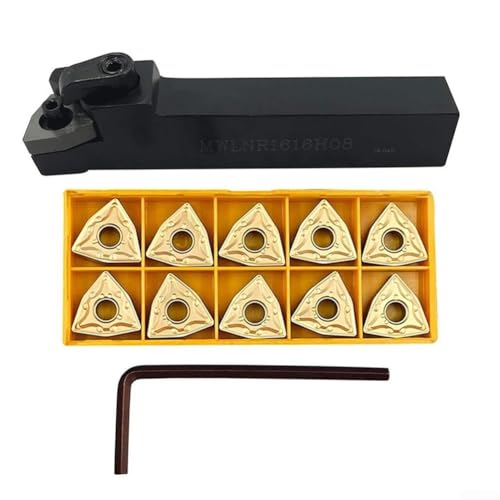 Desiumite MWLNR1616H08 Drehmaschinen-Werkzeug-Set, inkl. 10 WNMG432 und WNMG080408 Hartmetall-Einsätze, geeignet für Stahlbearbeitung, rechtsschneidendes Werkzeughalter, 16-mm-Schaft Desiumite MWLNR1616H08 Drehmaschinen-Werkzeug-Set, inkl. 10 WNMG432 und WNMG080408 Hartmetall-Einsätze, geeignet für Stahlbearbeitung, rechtsschneidendes Werkzeughalter, 16-mm-Schaft von Desiumite