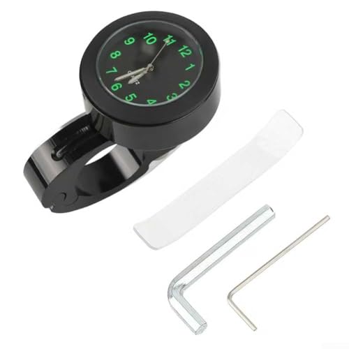 Desiumite Motorrad Uhr Lenkerhalterung Wasserdicht Aluminium Gauge Zubehör (Schwarz + Werkzeug) von Desiumite