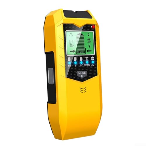 Desiumite Multifunktionaler Wanddetektor SH402 Metall-Bolzenfinder, AC-Drahtscanner, Holzbalken-Ortungsgerät, Handwerkzeug für Bausicherheit (gelb) von Desiumite