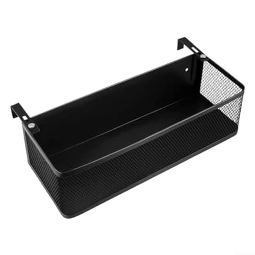 Desiumite Platzsparender Nachttisch-Organizer aus Metall für Handys, Bücher, Fernbedienungen und Zubehör für Nachttisch oder Bettgitter (schwarz) von Desiumite