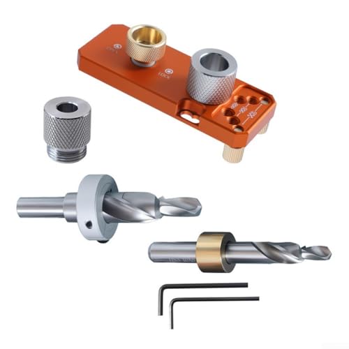 Desiumite Professionelles Aluminium-Profil-Bohrhilfe-Werkzeug, M8/M6 Stufenbohrer 20/30/40 Serie mit Sechskantschlüsseln und 10 mm Bohrbuchsen-Set (orange) von Desiumite
