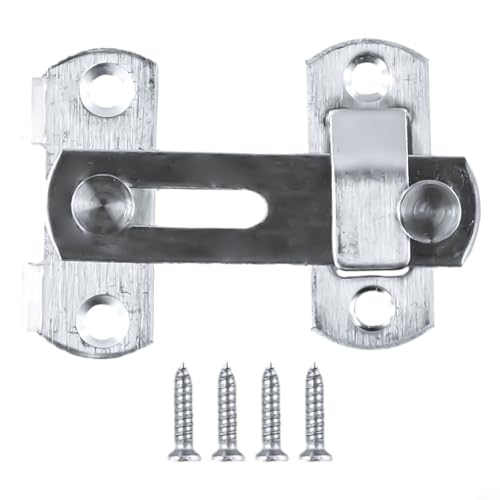 Desiumite Riegelschloss aus Edelstahl, 70 x 50 mm, für Schiebetüren, Flügel, Schränke, Möbel, Schubladen, Haustierkäfig, Badezimmer oder Ankleidezimmer, Silber-Finish von Desiumite