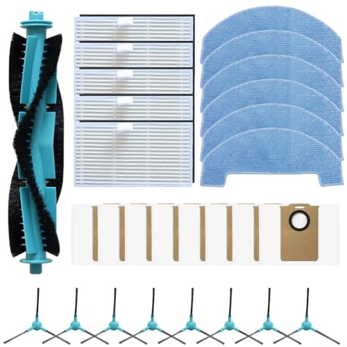 Desiumite Roboter-Staubsauger-Zubehör-Set für T20 Pro für T10 für S3 für R3: Hauptbürste, Filter, Wischtuch, Staubbeutel, Seitenbürsten-Set (B) von Desiumite