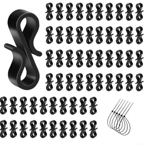 Desiumite S-Haken für den Außenbereich, Dachrinnenlicht-Clips, Weihnachtslicht-Haken, Outdoor-Zubehör, Gartenlicht-Clips, wetterfeste Haken, Trauflicht-Clips (mit 120 Bänder) von Desiumite