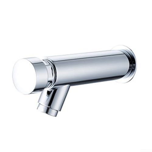 Desiumite Schlanke Wand-Waschtischarmatur aus massivem Messing mit Drucktaste, selbstschließende Funktion, 4-8 Sekunden Wassersparverzögerung (2 cm) von Desiumite