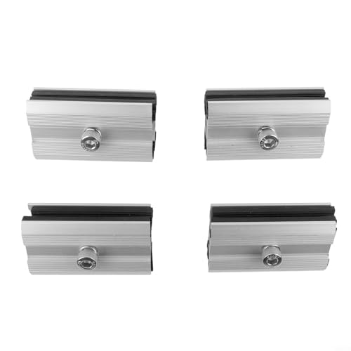 Desiumite Solarmodul-Dünnschicht-Mittelklemme, Aluminium-Legierung, Halterung für 6–10 mm Paneele mit Schrauben und Mutter-Zubehör, 1/4 Packung (4 Stück) von Desiumite