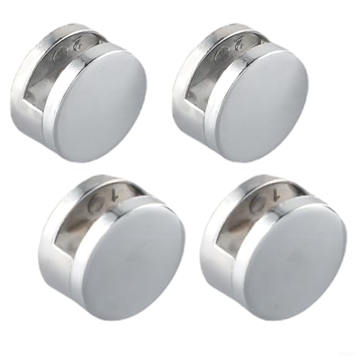Desiumite Spiegel-Clips, Zinklegierung, poliertes Chrom, Spiegel-Aufhängung mit Silikon-Pads für 3–5 mm Glas, Wandhalterung, Spiegelhalterhalterungen für Badezimmer, 4 Stück von Desiumite