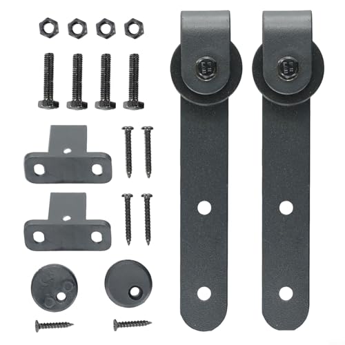 Desiumite Super Mini-Schiebetür-Hardware-Set, Karbonstahl-Schrankschienenrollen-Set für reibungslosen und leisen Betrieb von Desiumite