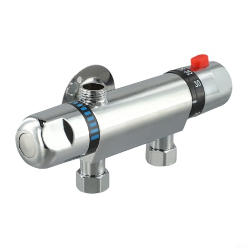Desiumite Thermostat-Duschsteuerventil aus Legierung mit 38 °C Temperaturanpassungssystem, G1/2-Schnittstelle, freiliegender Wandmischer Desiumite Thermostat-Duschsteuerventil aus Legierung mit 38 °C Temperaturanpassungssystem, G1/2-Schnittstelle, freiliegender Wandmischer von Desiumite