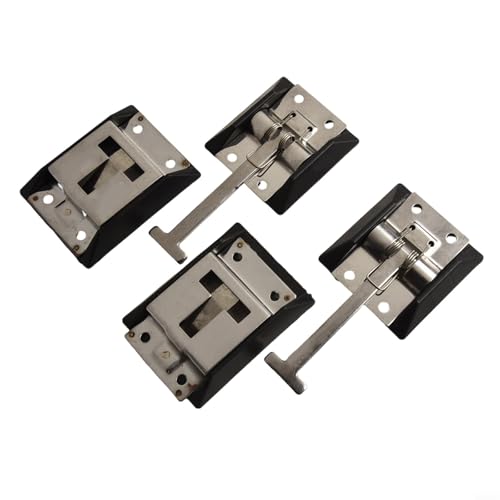 Desiumite Türriegel aus Edelstahl und Eisen, 2 Stück, mit Haken und Schnappfeder für sicheren Verschluss an Wohnmobilen, LKWs und Wohnwagentüren (304 Edelstahl) von Desiumite