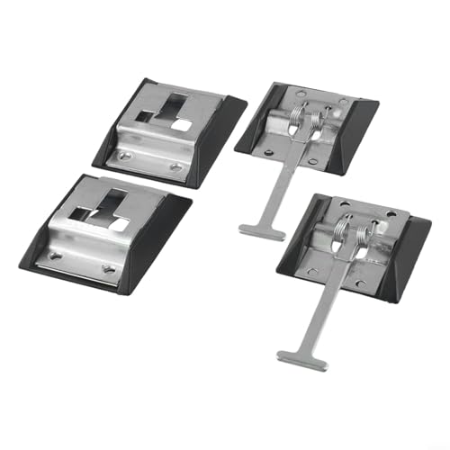 Desiumite Türriegel aus Edelstahl und Eisen, 2 Stück, mit Haken und Schnappfeder für sicheren Verschluss an Wohnmobilen, LKWs und Wohnwagentüren (Eisen verzinkt) von Desiumite