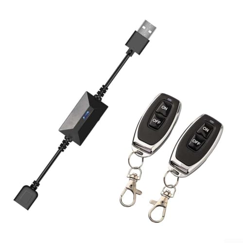 Desiumite USB-LED-Fernbedienungsschalter, DC 3,6–24 V, kabellos, RF 433 MHz, Controller, 50 m Reichweite, mit Lerntaste für LED-Streifen, Lampen, Ventilatoren, 2 A Last (B) von Desiumite