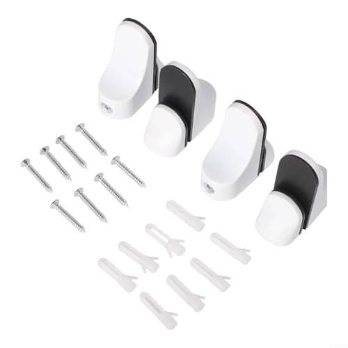 Desiumite Verstellbare Glas-Regalhalterungen, 4 Stück, Zinklegierung, Wandhalterungen für 3–22 mm Glas- oder Holzregale, poliertes Chrom-Finish, modernes Design für Bücherregale, Weiß von Desiumite