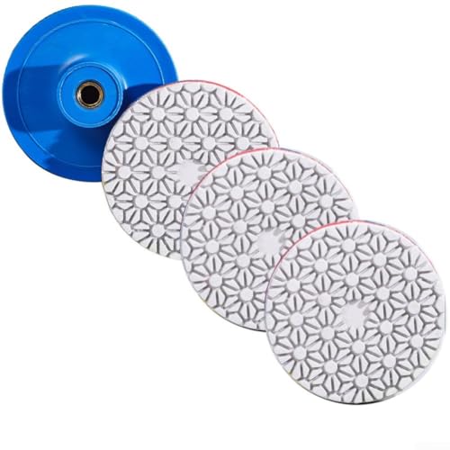 Desiumite Winkelschleifer-Polierpads, 80 mm, M10-Gewinde, Nass- und Trockenschleifscheibe für Fliesen, Marmor, Granit, 4-teiliges Set, verdickt Desiumite Winkelschleifer-Polierpads, 80 mm, M10-Gewinde, Nass- und Trockenschleifscheibe für Fliesen, Marmor, Granit, 4-teiliges Set, verdickt von Desiumite