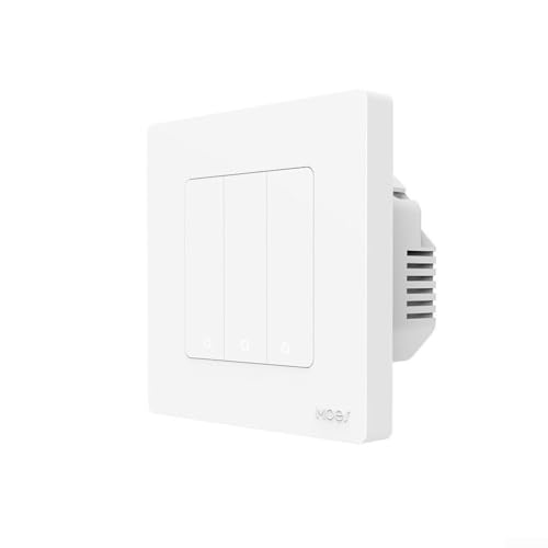 Desiumite ZigBee Smart-Lichtschalter, Sternring-Serie, 86 x 86 mm, PC-Touch-Wandschalter, kompatibel mit Moes und Tuya, Fernbedienungs-Druckknopf-Design mit 3-Gang-Weiß von Desiumite