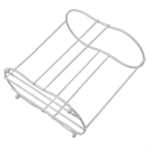 Einweg-Tassenregal mit Metallrahmen, ohne Bohren, entworfen für Wasser- und Teetassenspender, platzsparendes vertikales Layout (Weiß (Doppelrahmen)) von Desiumite