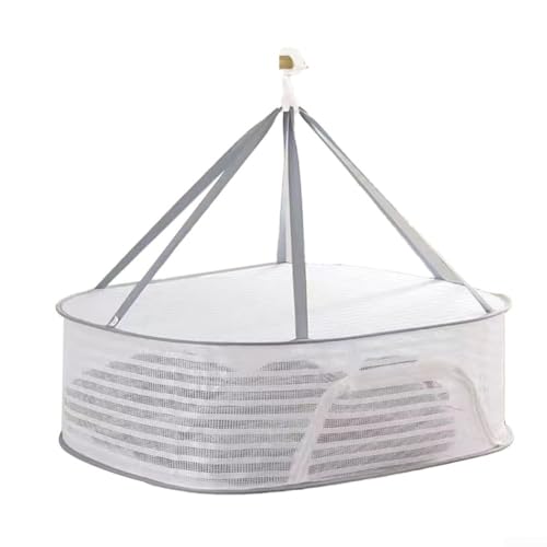 Kräuter-Trockengestell mit atmungsaktivem Netz, zusammenklappbares Hängeregal mit winddichtem Haken zum Trocknen von Kräutern, Pflanzen, Obst, Gemüse und Meeresfrüchten im Innen- und Außenbereich von Desiumite