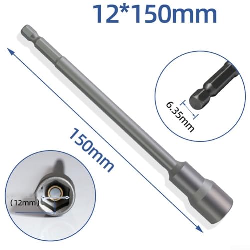 Magnetischer Steckschlüssel-Adapter, 150 mm, für Sechskant-Werkzeuge in Mechanikern und Heimwerker-Projekten (12 mm) von Desiumite