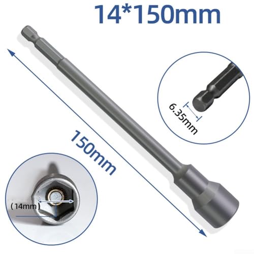 Magnetischer Steckschlüssel-Adapter, 150 mm, für Sechskant-Werkzeuge in Mechanikern und Heimwerker-Projekten (14 mm) von Desiumite