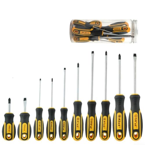 Magnetisches Schraubendreher-Set mit ergonomischem TPR-Griff für einfache Handhabung in engen Räumen, 10 Stück Magnetisches Schraubendreher-Set mit ergonomischem TPR-Griff für einfache Handhabung in engen Räumen, 10 Stück von Desiumite