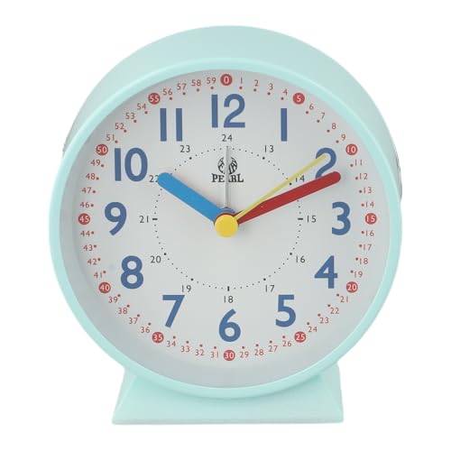 Moderne 10 cm leise Uhr mit leuchtendem Nachtlicht, ideal für Schlafzimmer, Büro oder Reisen (hellgrün) von Desiumite
