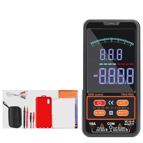 Multimeter für T5 mit 6000 Count-Display, Taschenlampe, Datenspeicherung und Frequenzmessung für genaue AC/DC elektrische Parameterprüfung (Farbbildschirm) von Desiumite