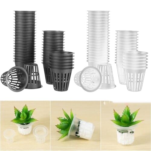 Net Pot Baskets 40Pcs for Promoting Healthy Roots and Efficient Growth (Black) von Desiumite