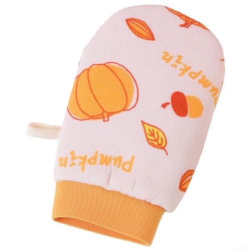 Reibehandtuch für Körperpeeling, das hilft, Staub und abgestorbene Hautzellen sanft zu entfernen, entworfen mit praktischer Aufhängeschlaufe für Lufttrocknung und Erhaltung der Frische (gelb) von Desiumite