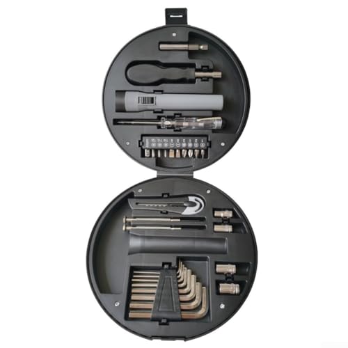 Reifenförmiger Schraubendreher Set mit rutschfestem Griff, Multi-Tool Kohlenstoffstahl Reparatur Set, inklusive Stecknuss, Taschenlampe, Verlängerungsstange, Sechskantschlüssel, geeignet für Reifenförmiger Schraubendreher Set mit rutschfestem Griff, Multi-Tool Kohlenstoffstahl Reparatur Set, inklusive Stecknuss, Taschenlampe, Verlängerungsstange, Sechskantschlüssel, geeignet für von Desiumite