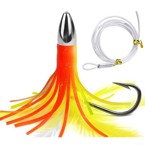Schleppköder 5 9 Zoll mit Rigged Hook zum Großwildangeln ideal für Thunfisch und Marlin (B) von Desiumite