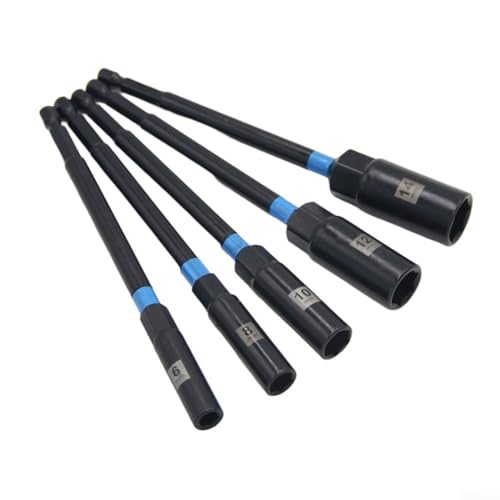 Sechskant-Schraubendreher-Bohrer-Adapter, 5-teilig, Steckschlüssel-Verlängerungshülsen-Set, 150 mm, passend für verschiedene Größen für Maschinen, Automobil- und Heimreparaturwerkzeuge (10 mm) von Desiumite