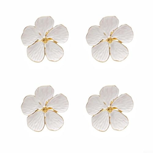 Serviettenringe im Blumendesign, 4 Stück, ideal für Hochzeiten und Veranstaltungen (weiß) von Desiumite