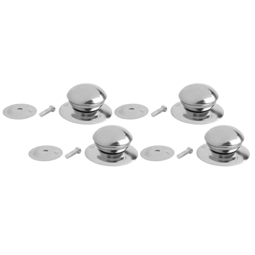 Set mit 4 Edelstahl-Topfdeckel-Ersatzgriffen mit Befestigungsknöpfen für verschiedene Kochgeschirrdeckel in der Küche von Desiumite